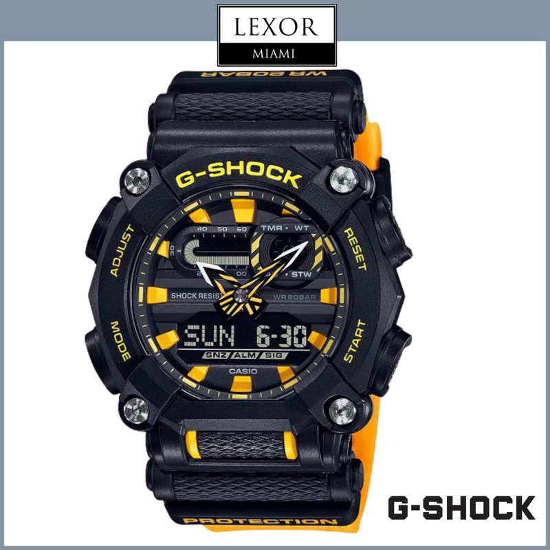 Reloj analógico digital G-Shock GA900A-1A9 con correa de resina amarilla para hombre