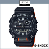 Relógios masculinos analógicos digitais laranja G-Shock GA900C-1A4 com pulseira de pano