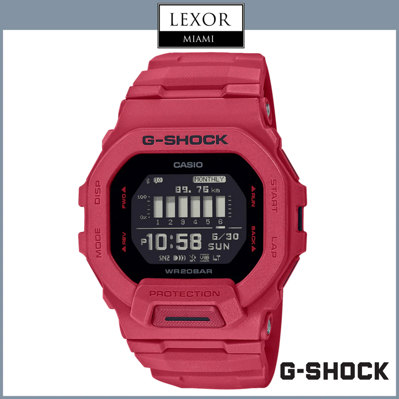 Relógios unissex G-Shock GBD-200RD-4CR G-SQUAD POWER TRAINER
