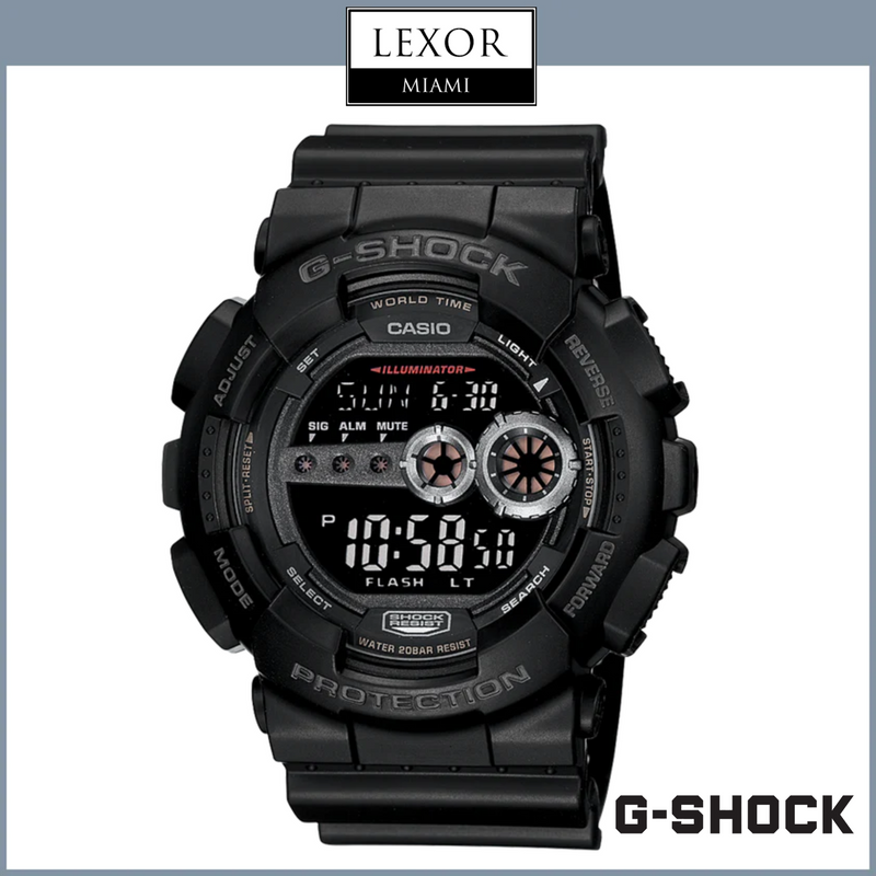 Relógios masculinos analógicos digitais G-Shock GD100-1B com pulseira de resina preta