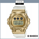 The G-Shock GM-6900SG-9 Gold Ingot Unisex Watch with a clear resin strap is shown on a white background, featuring the Lexor Miami logo above and G-SHOCK branding below.