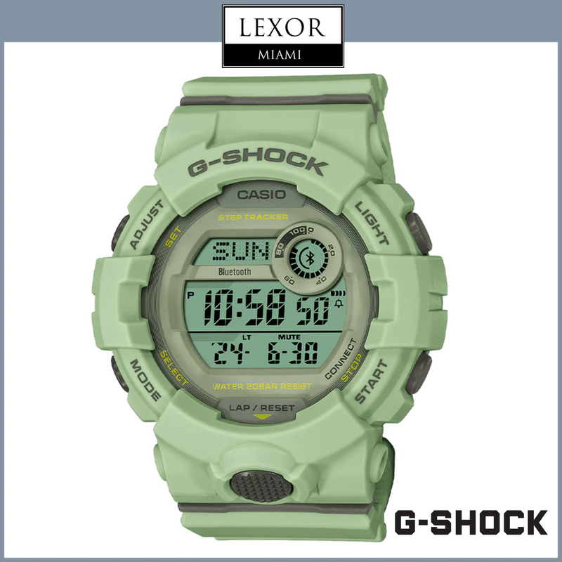 G-Shock GMDB800SU-3 Bluetooth Fitness Tracker Pulseira de resina de menta Relógios unissex