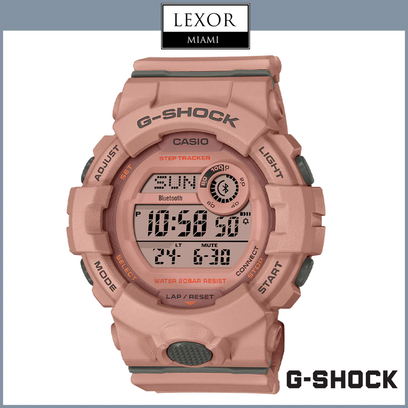 G-Shock GMDB800SU-4 Bluetooth Fitness Tracker Pulseira de resina rosa Relógios unissex