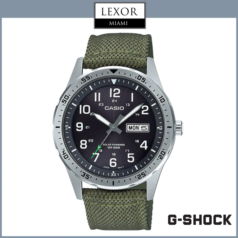 G-Shock MTPS120L-3AV Solar Analog Green Strap Men Watches