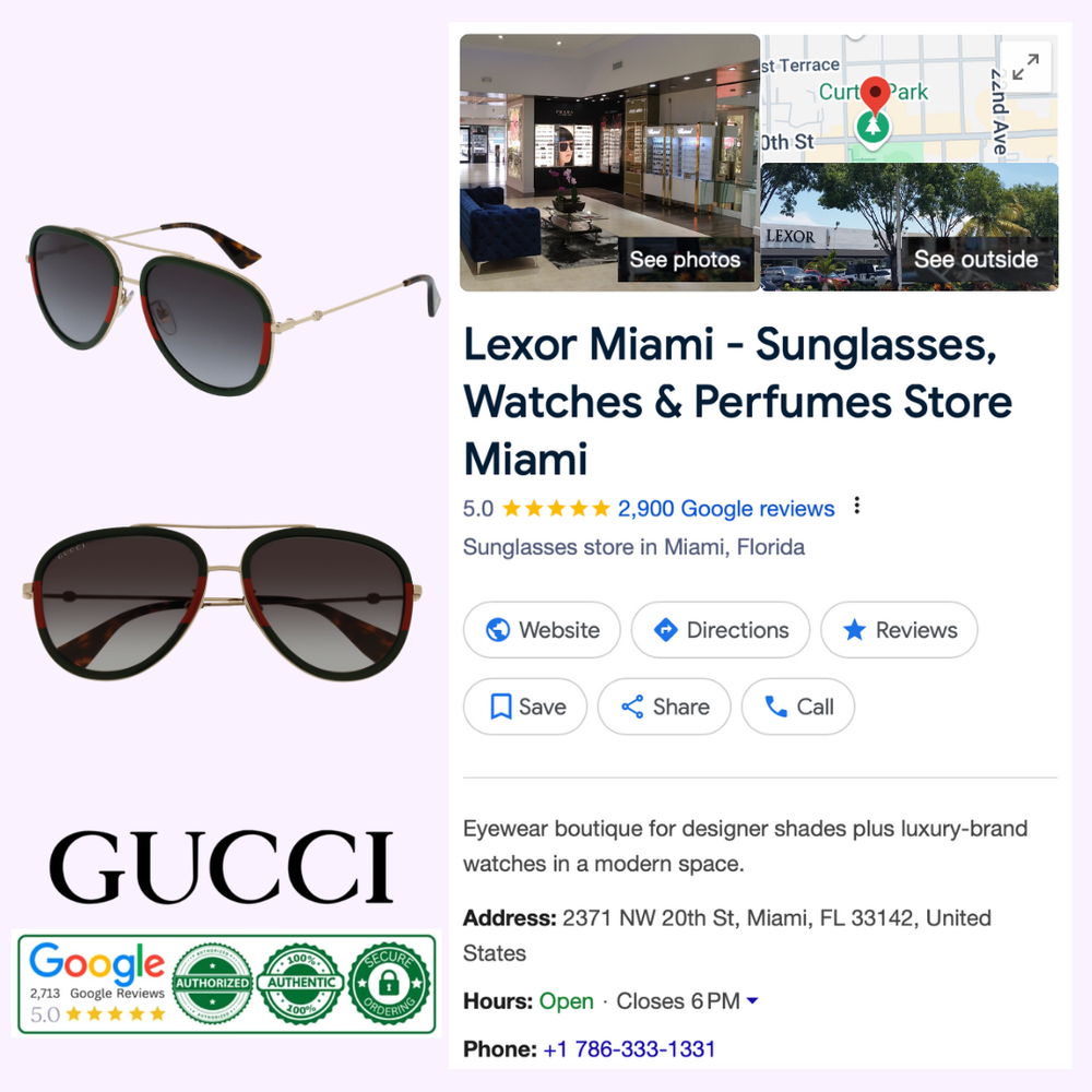 Gucci GG0062S 003 57 Women Sunglasses – Lexor Miami