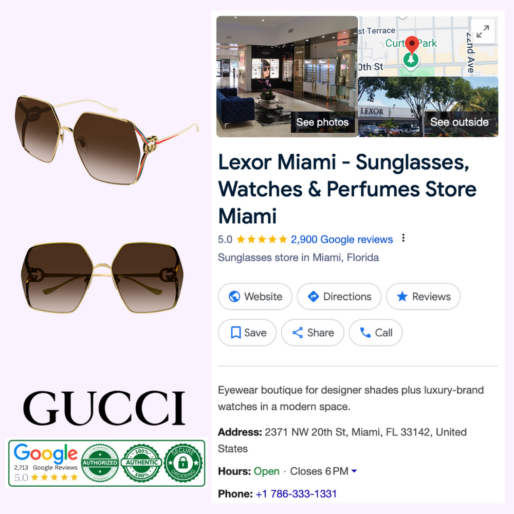 Gucci GG1322SA-002 64 Sunglass WOMAN METAL – Lexor Miami