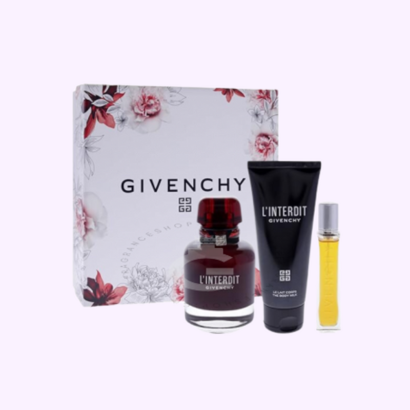 Givenchy L’Interdit Rouge 2.7 EDP 3PC Women Set (Hard Box)