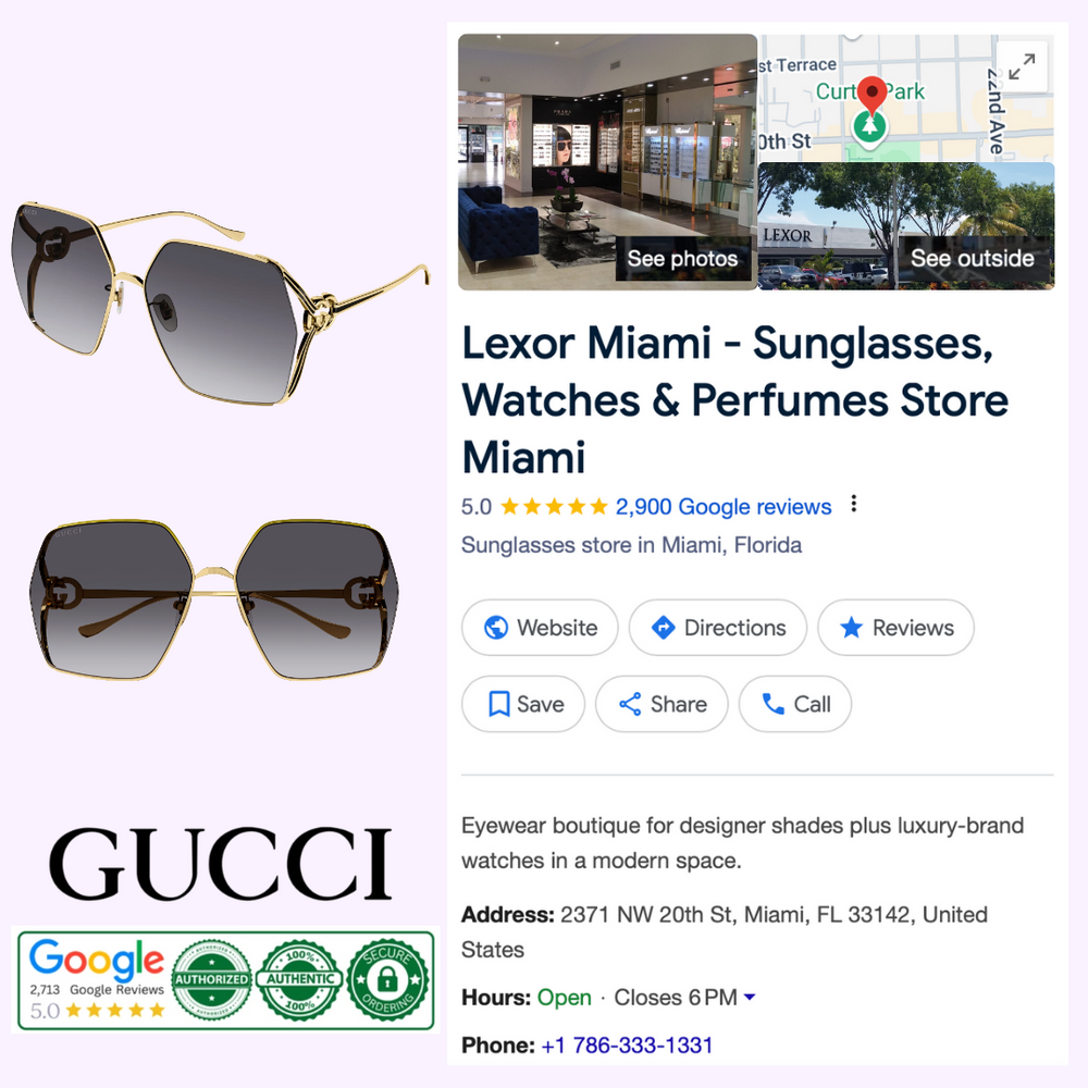 Gucci GG1322SA-001 64 Sunglass WOMAN METAL – Lexor Miami