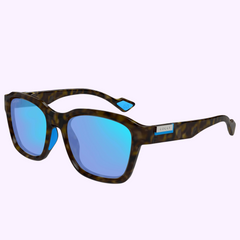 Gucci Sunglasses GG1640SA-002 54 (UPC 889652476469) feature a tortoiseshell frame with blue mirrored lenses, showcasing contemporary style against a light background.