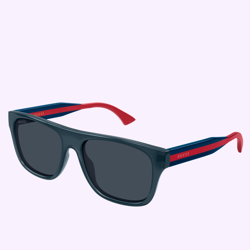 Gucci Sunglasses GG2119S-004 56 angle view, dark rectangular frame