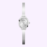 The Guess Watches GW0924L1 is a women's silver wristwatch with an oval face, minimalist dial, and slim metal band, set against a light lavender background—a refined contrast to the sporty silicone-strapped men's Guess watches.