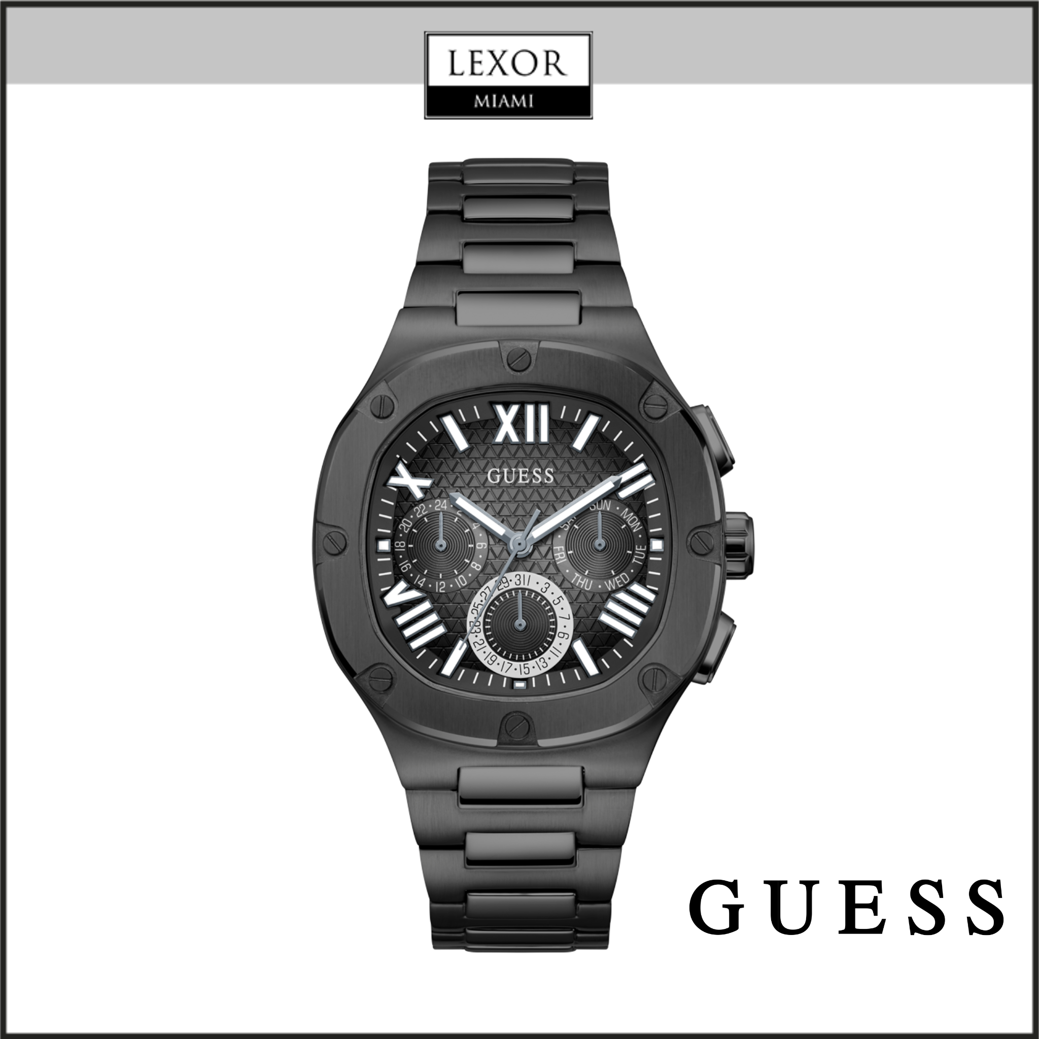 Guess Orologio Uomo GW0572G3: Il Classico Headline Che Non Passa Mai Di Moda, Look Nero E Bracciale - 2