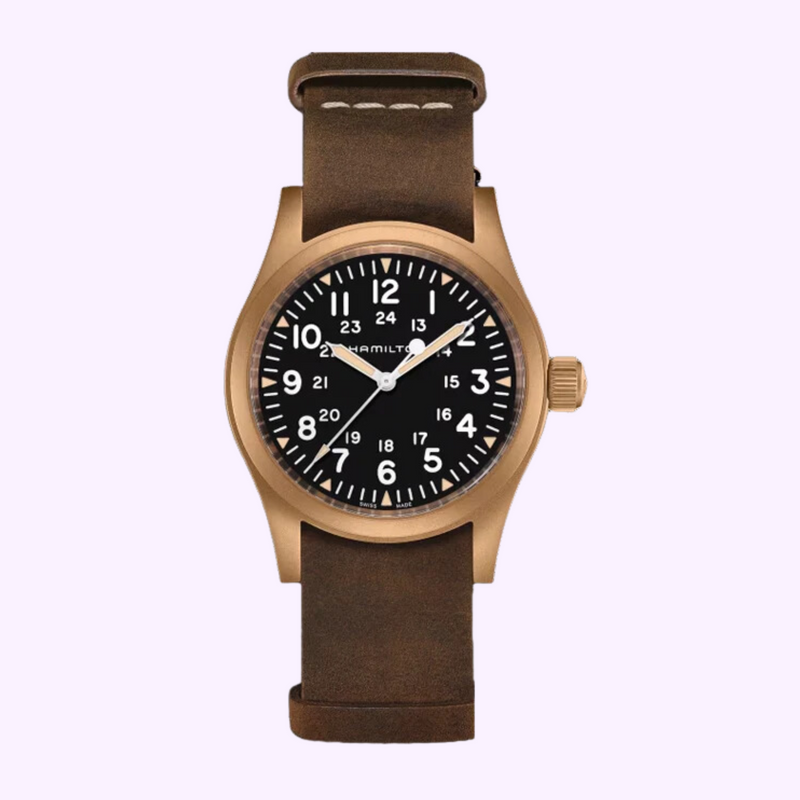 Hamilton Khaki Field Mechanical Bronze H69459530 hand-wound field watch at Lexor Miami