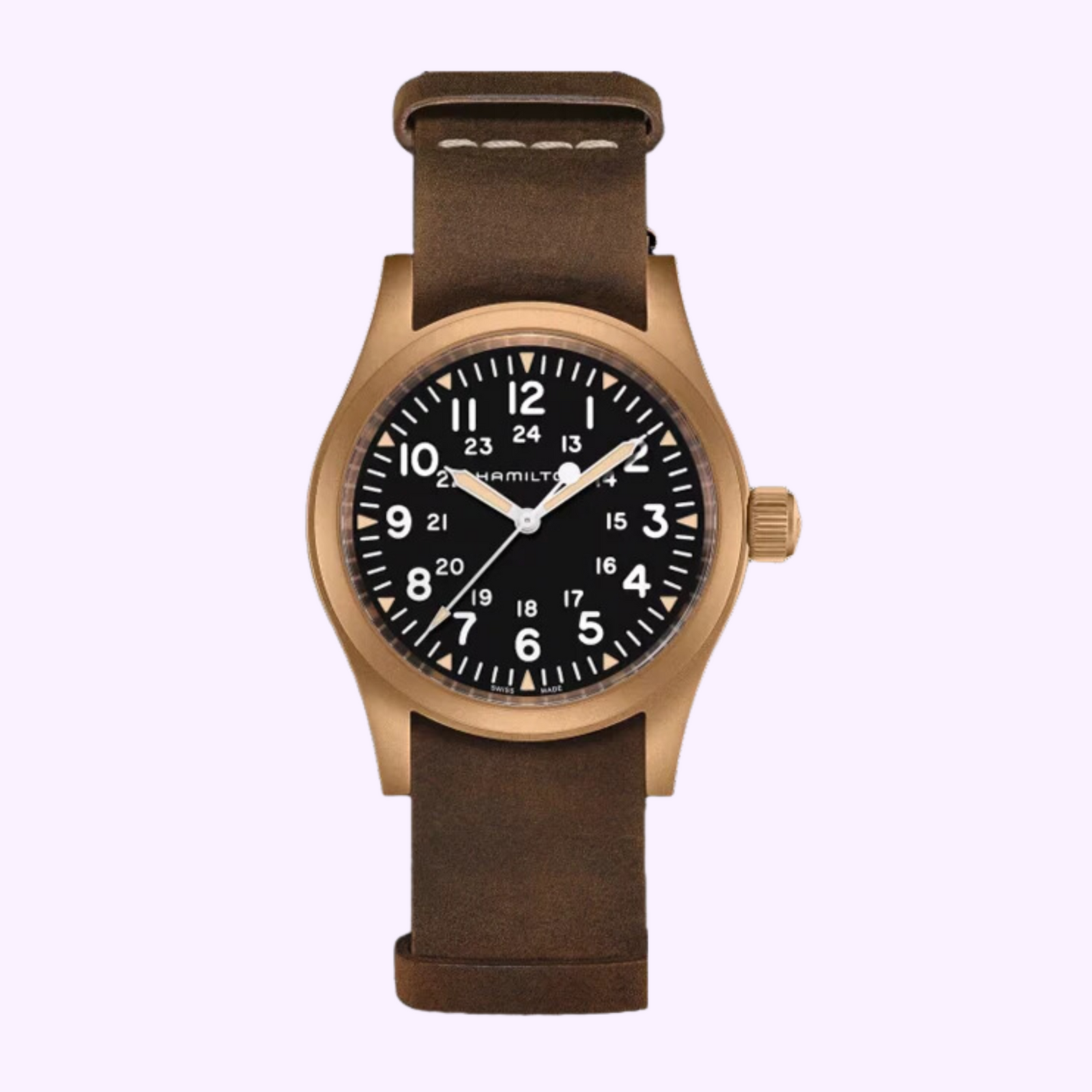 Hamilton Khaki Automatic 42mm ブラウンレザーバンド Hamilton Khaki Field Mechanical Bronze Men Watch H69459530 – Lexor