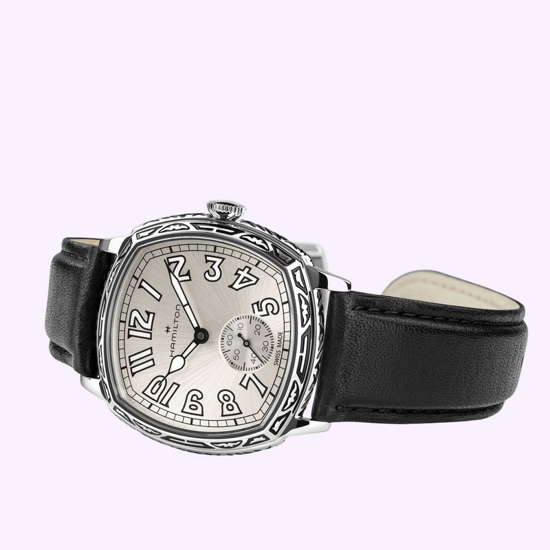 Hamilton H36149710 American Classic Cushion engraved case detail
