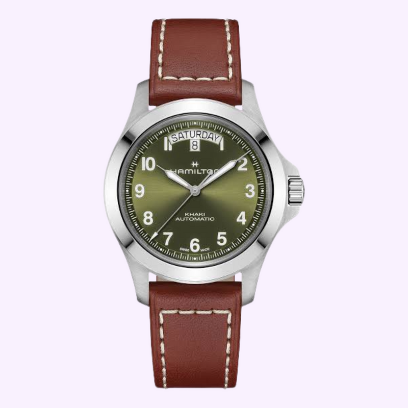Hamilton Khaki Field King Day-Date H64475560 green dial automatic at Lexor Miami