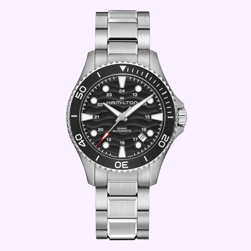 Hamilton Khaki Navy Scuba Auto 40mm H82415130 black wave dial stainless steel bracelet