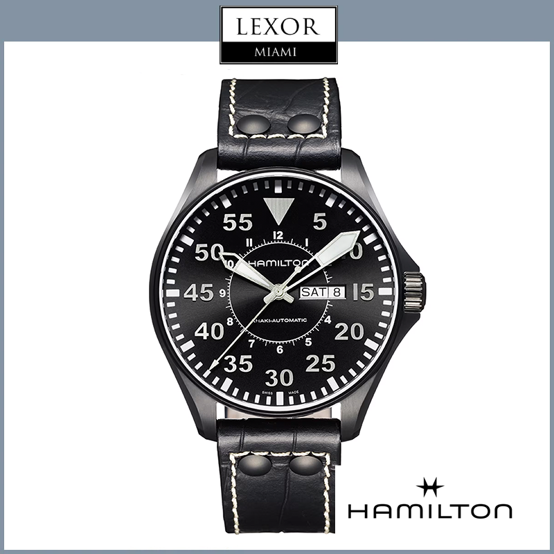 Hamilton Khaki Aviation Pilot Auto Day Date Men Watch H64785835