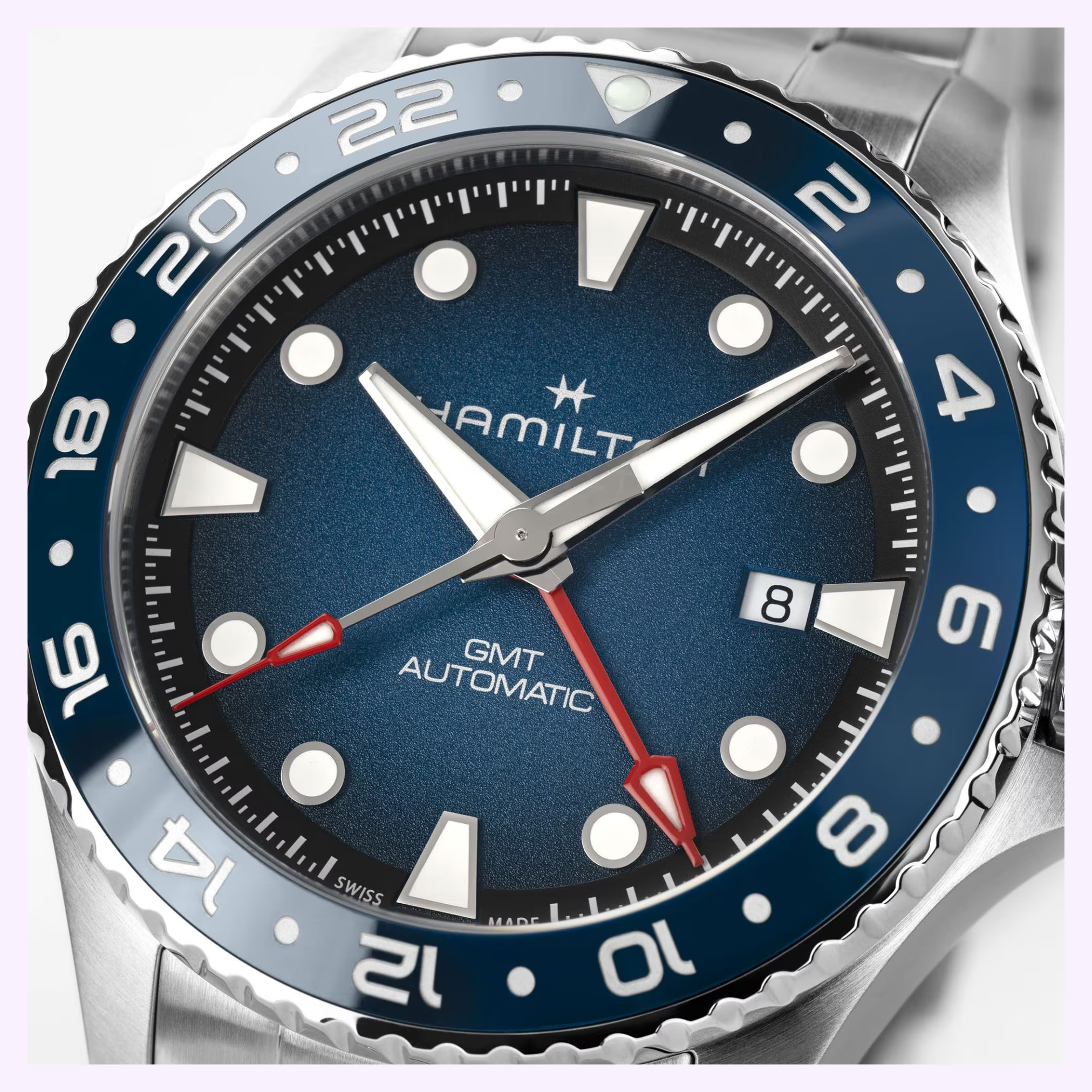 Dial View Hamilton Watches Khaki Navy Scuba Auto GMT 43mm H82535140l