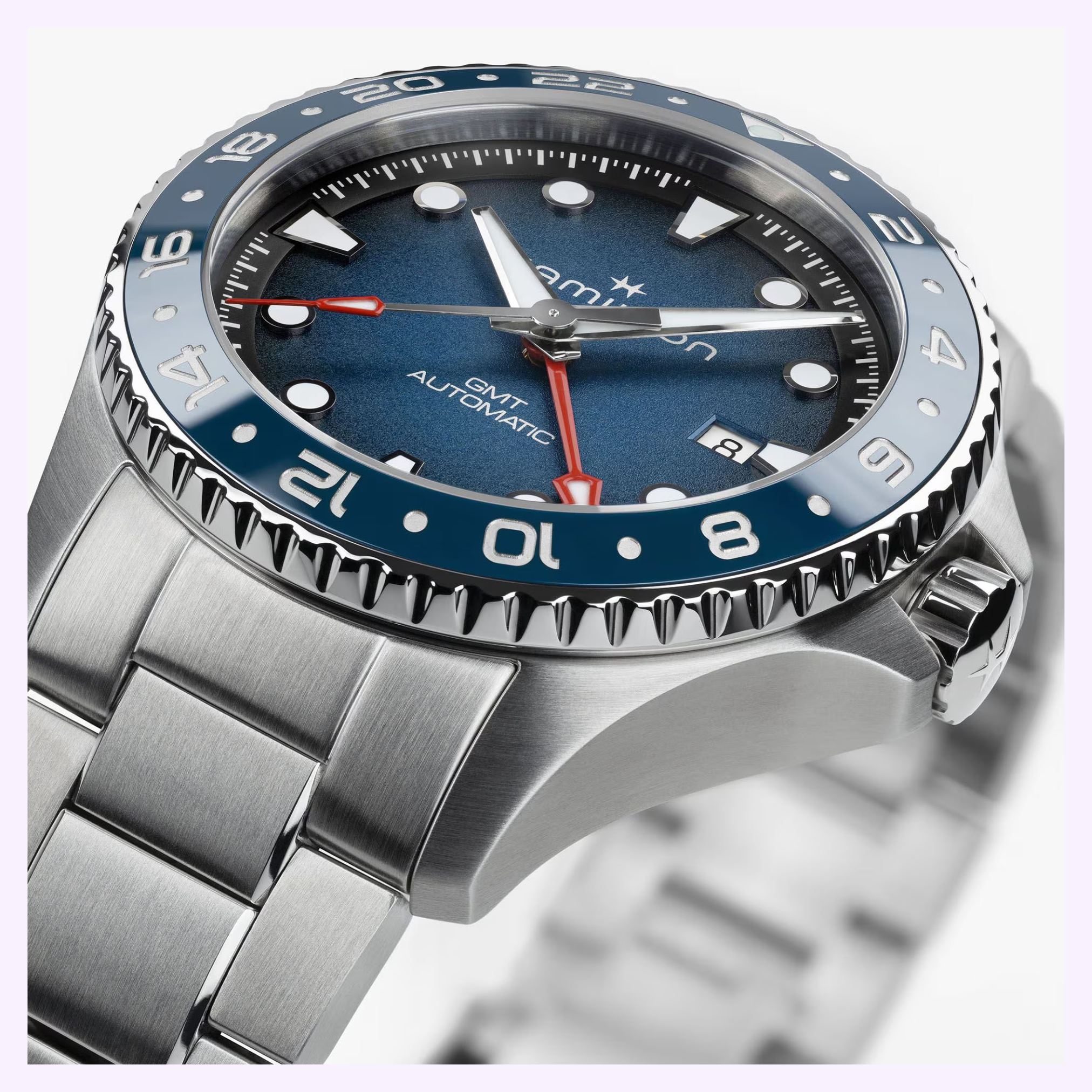 Dial View 2 Hamilton Watches Khaki Navy Scuba Auto GMT 43mm H82535140