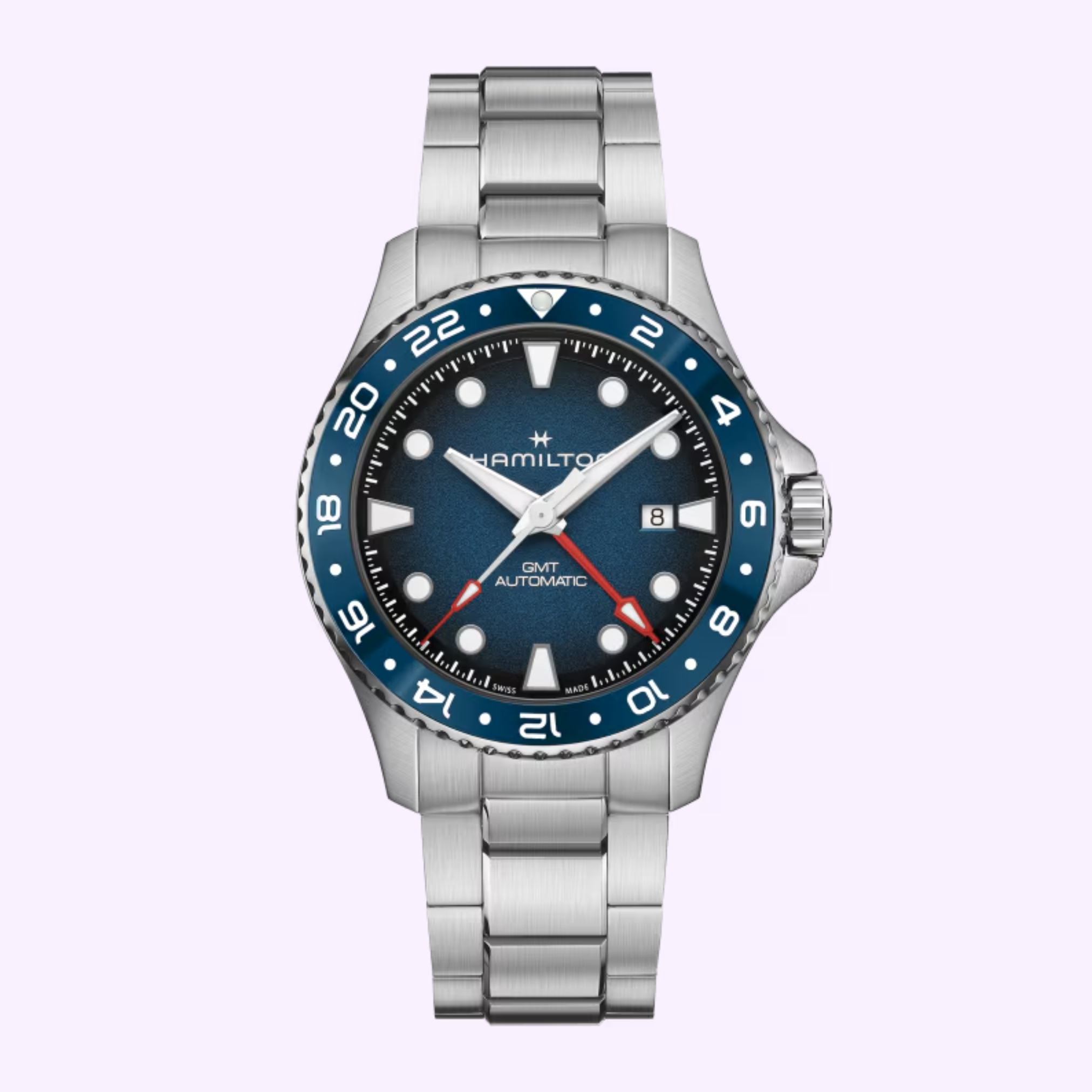 Front View Hamilton Watches Khaki Navy Scuba Auto GMT 43mm H82535140