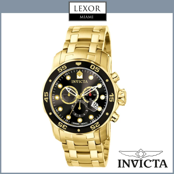 Invicta 0072 Pro Diver Quartz Chronograph Black Dial Men Watches