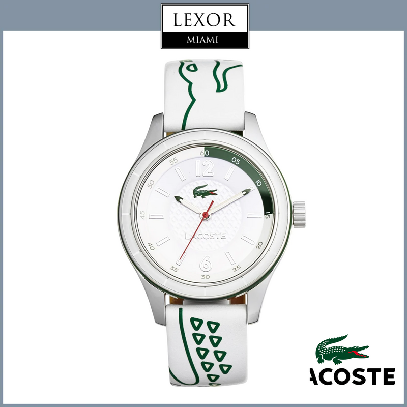 Lacoste LC2000830 'Sydney' Round Leather Strap Watch, 38mm Women Watches Lexor Miami