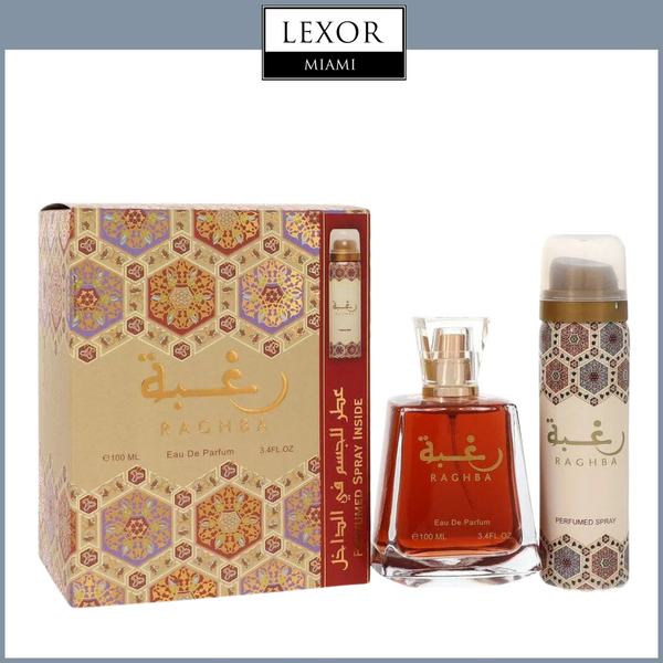 Perfume para hombre LATTAFA Raghba 3.4oz EDP + 1.7 Deo Spray para hombre