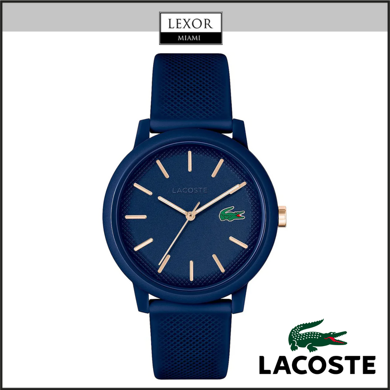 Lacoste 2011234 Men\'s 12.12 Blue Silicone Strap Watch – Lexor Miami