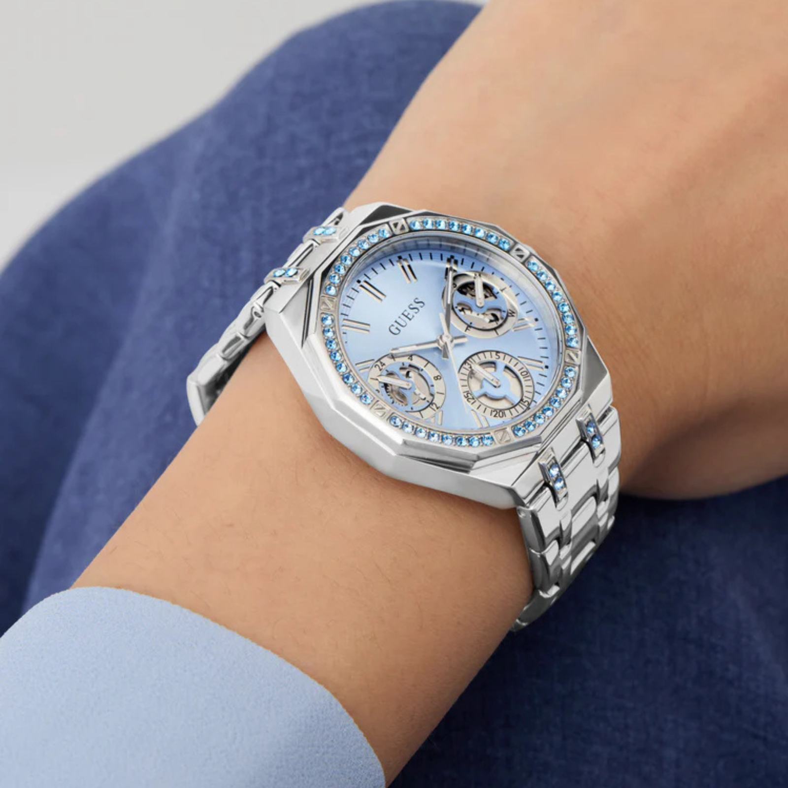 Guess Watches Ladies Swarovski ReCreated Silver Tone GW1009L1