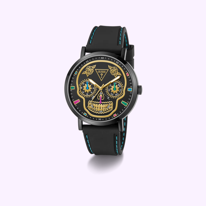 Guess GW0961G1 Mens Day Of The Dead Black Multi-function upc:091661581656