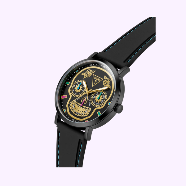 Guess GW0961G1 Mens Day Of The Dead Black Multi-function upc:091661581656