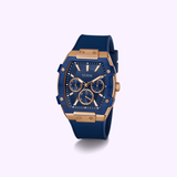 Guess Watches Mens Blue Rose Gold Tone Multi-function GW0956G4 upc:091661581380