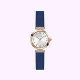 Guess Watches Ladies Blue Rose Gold Tone Analog WatchGW0912L3 upc:091661564598