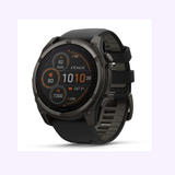 Garmin Watches 010-02907-10  fēnix® 8 – 51 mm, Solar Sapphire, Carbon Gray DLC Titanium with Black/Pebble Gray Silicone Band