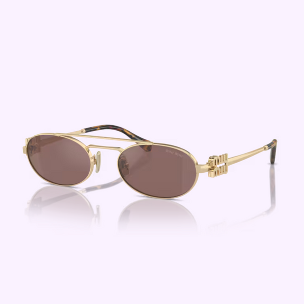 MIU MIU  0MU 54ZS ZVN70D 53  140 Pale Gold Polished Metal Woman Sunglasses
