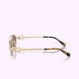 MIU MIU  0MU 54ZS ZVN70D 53  140 Pale Gold Polished Metal Woman Sunglasses