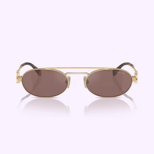 MIU MIU  0MU 54ZS ZVN70D 53  140 Pale Gold Polished Metal Woman Sunglasses