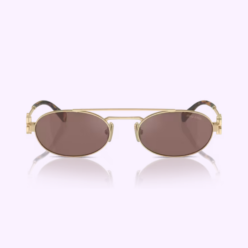 MIU MIU  0MU 54ZS ZVN70D 53  140 Pale Gold Polished Metal Woman Sunglasses