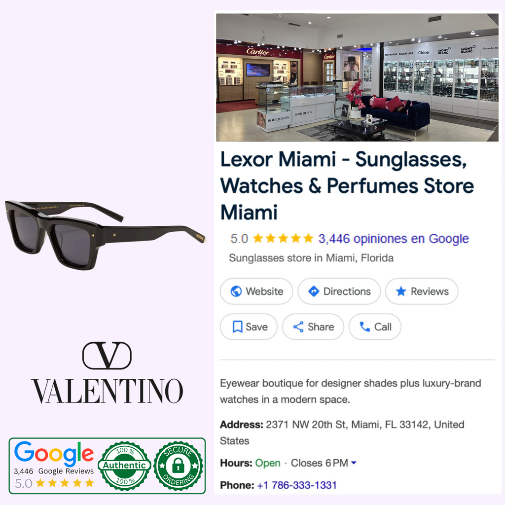 Valentino XXII VLS-106A-53 Black Women Sunglasses – Lexor Miami