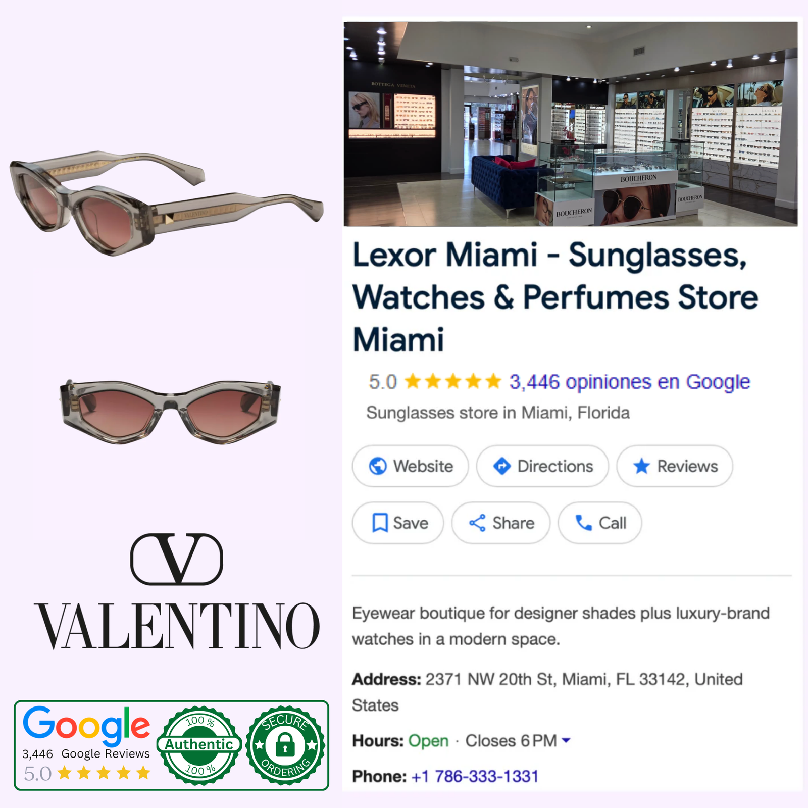 Valentino V-TRE VLS-101C-51 Woman Sunglasses – Lexor Miami
