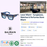 Discover blue Balmain BPS-144B-57 B-Grand Sunglasses at Lexor Miami. Authentic Balmain Sunglasses, top Google reviews, contact info, store hours, location & the official Balmain Paris logo—all at your trusted Miami eyewear store!.