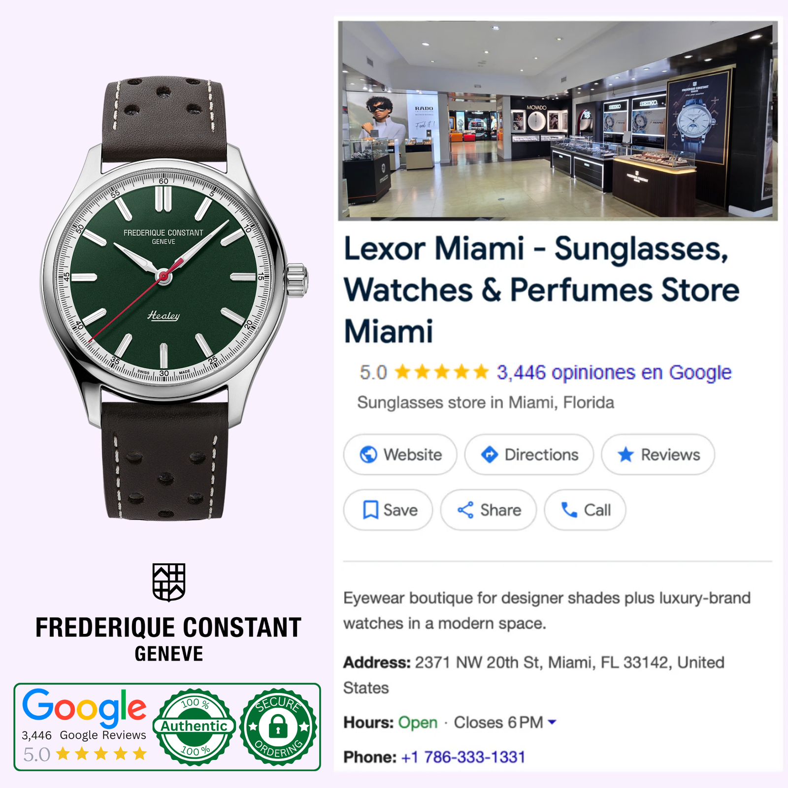 Frederique Constant Vintage Rally FC-301HGRS5B26 | Lexor Miami