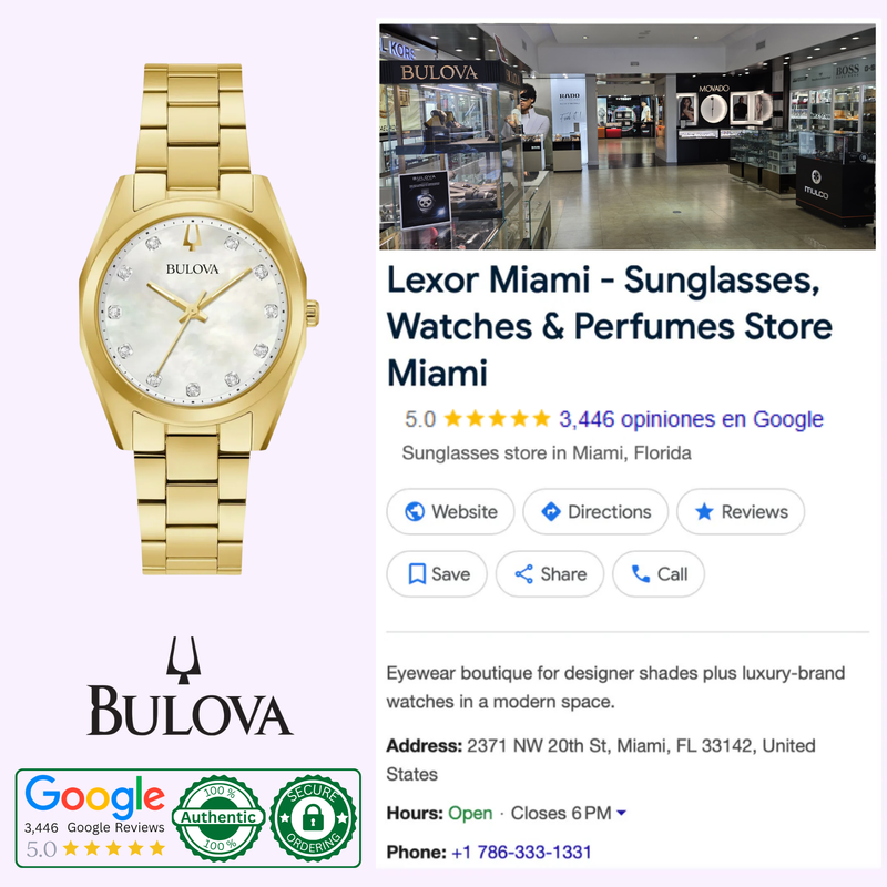 Bulova 97P172 Gold Stainless Steel Strap Lady Watch – Lexor Miami
