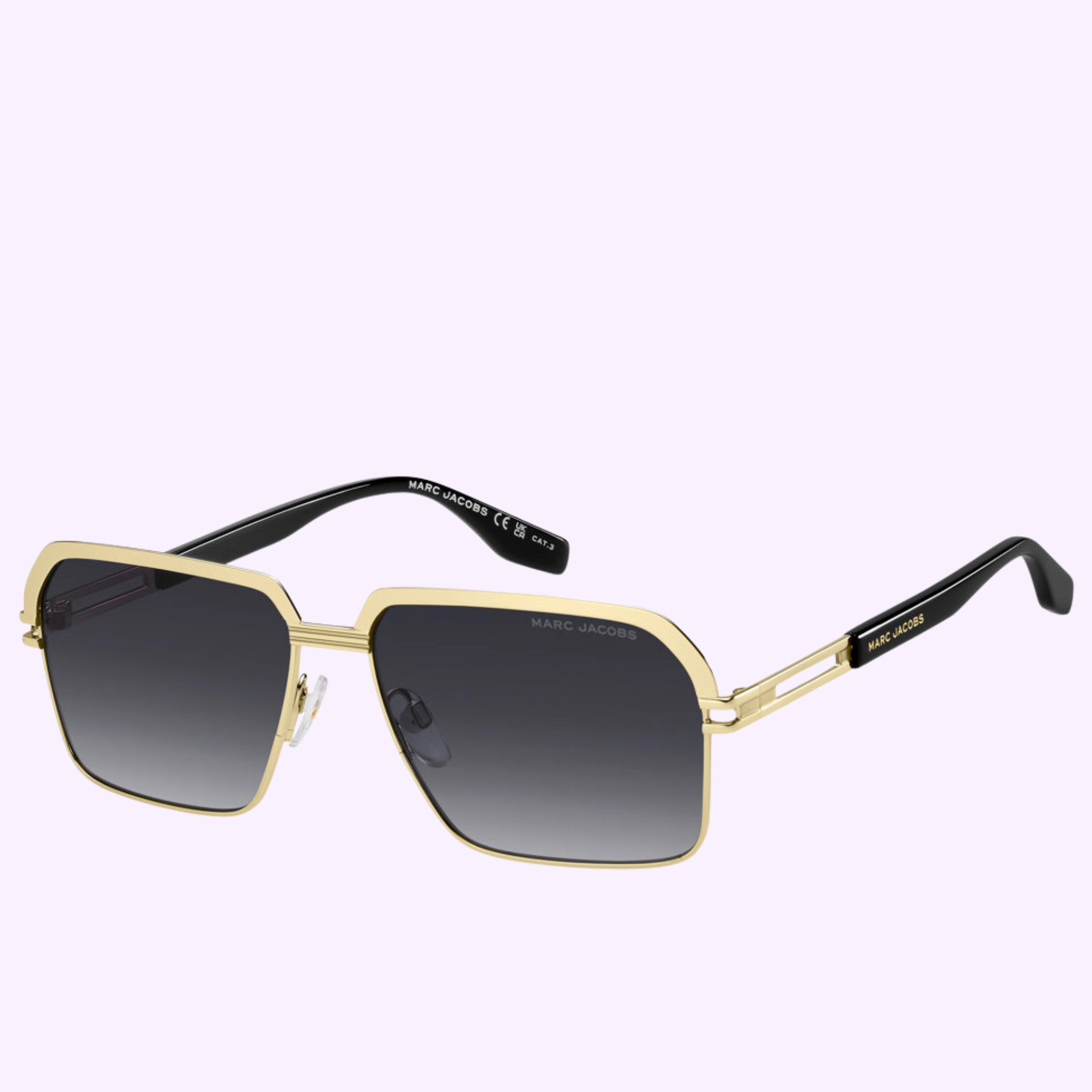Angle View MARC JACOBS Sunglasses 1EI BLK PTT GR RHL GOLD