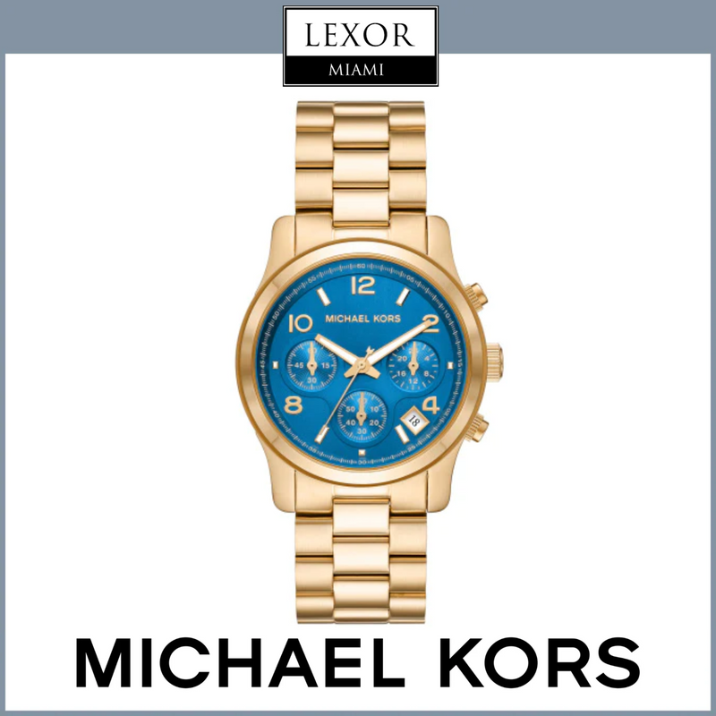 Reloj Michael Kors MK4641 de acero inoxidable dorado y azul para hombre