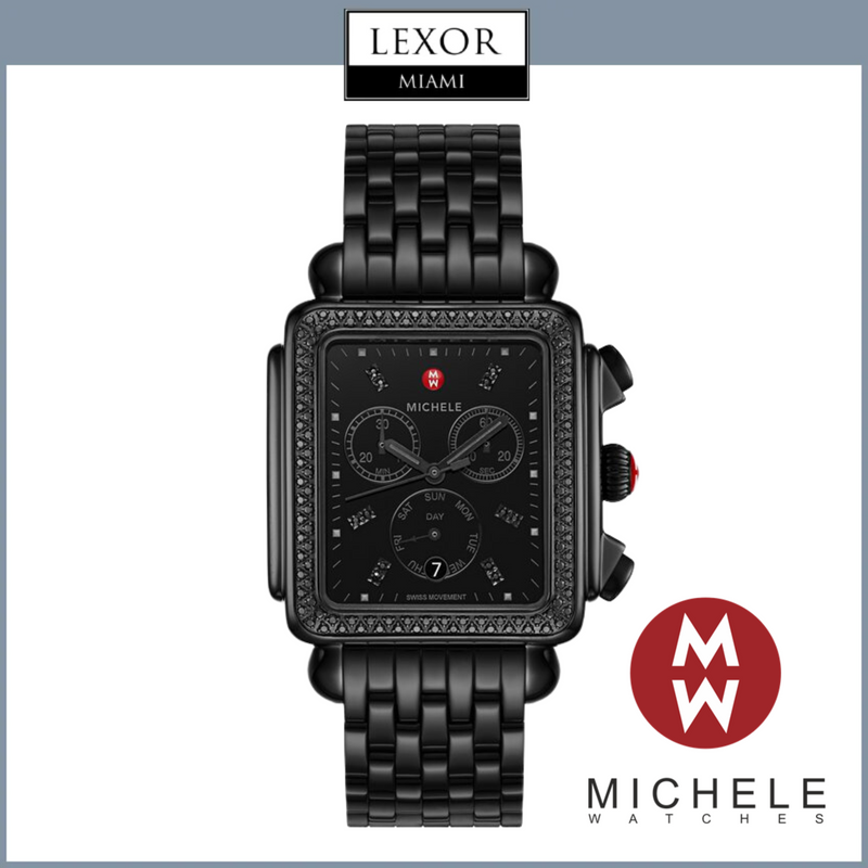Michele MWW06Z000039 Deco Black Stainless Steel Strap Women Watches