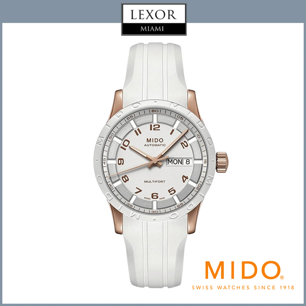 Mido M0188303701200 Multifort White Dial Silicone Strap Women Watch