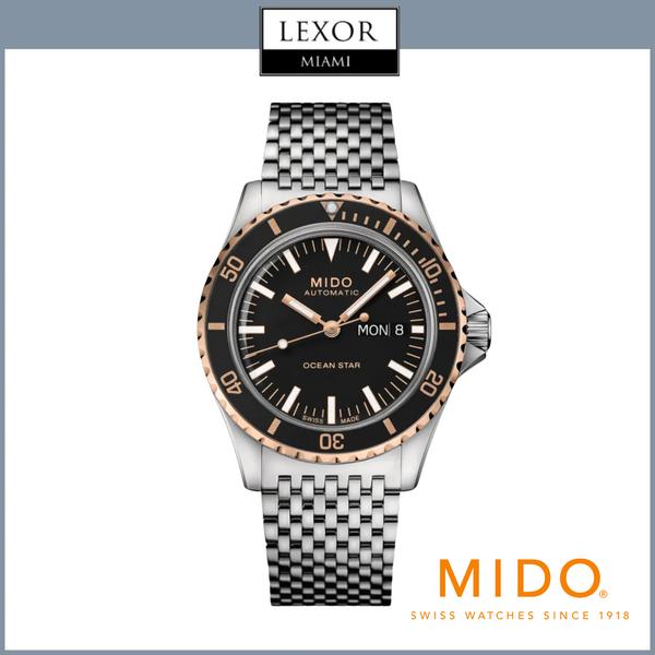 Mido M026.830.21.051.00 Ocean Star Captain, Silver Bracelet, Black Dial Men Watch Lexor Miami