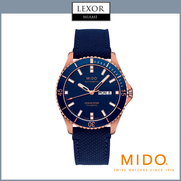 Mido M0264303604100 OceanStar 200 Blue Silicone Strap Men Watches